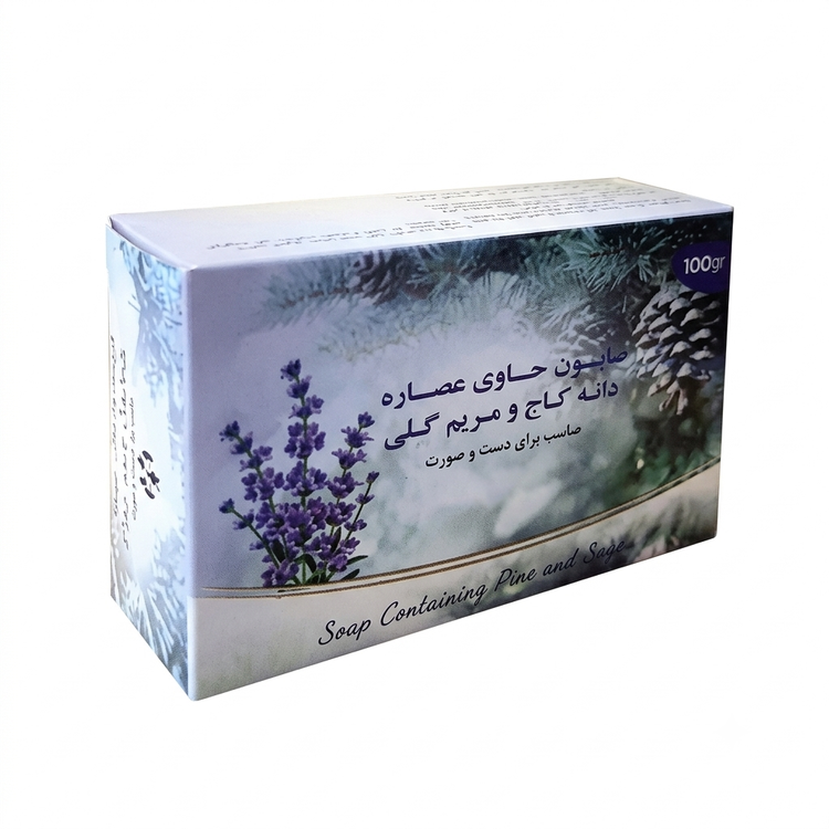 صابون دست و صورت دانه کاج و مریم گلی (پک ۳عددی)